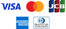 VISA、Mastercard、JCB、AMEX、Diners